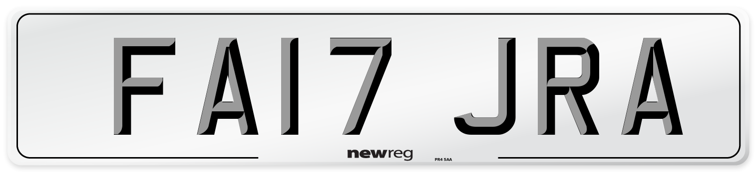 FA17 JRA Number Plate from New Reg